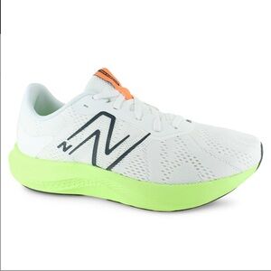New Balance White and Neon Green Athletic Shoes